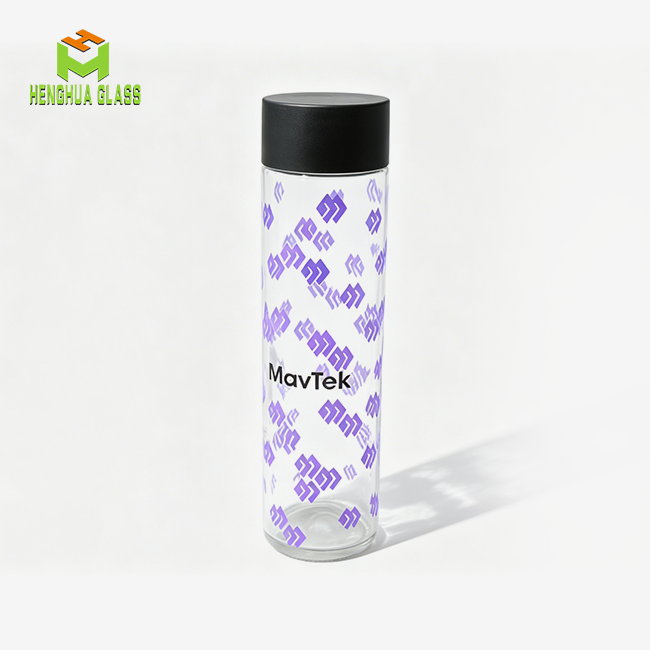 Voss Style Glass Water Bottle